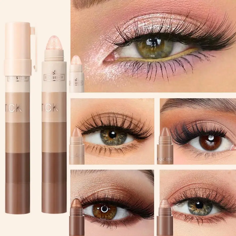 5 In 1 Eyelid Shadow Pencil Kit Lazy Waterproof Lasting Pearlescent Eyeshadow Stick Highlighter Pen Makeup For Women