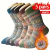 5 Pairs of Winter Retro Thick Warm Socks, Soft and Comfortable, Outdoor Sports Warm Socks - The Best Gift for Women and Men