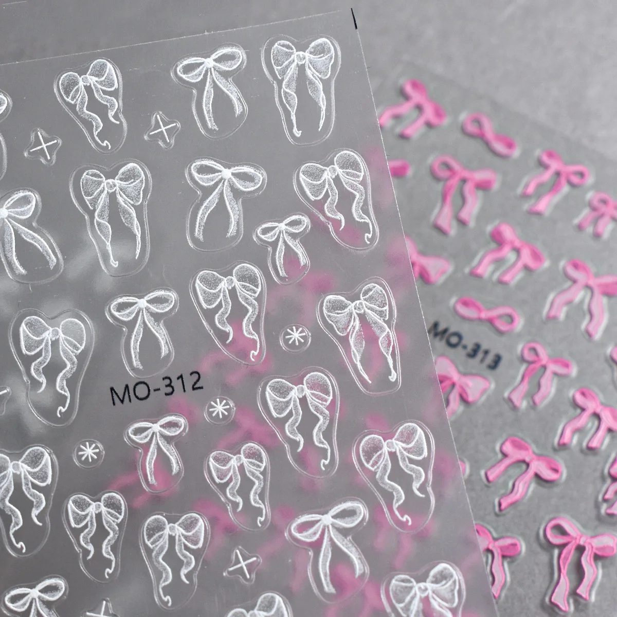 5 Sheets 3D Ribbon Bow Nail Stickers Sheer Thin Flexible Ballet Bow Nail Decals Embossed Bow Nail Art for Manicure Decoration - Image 2