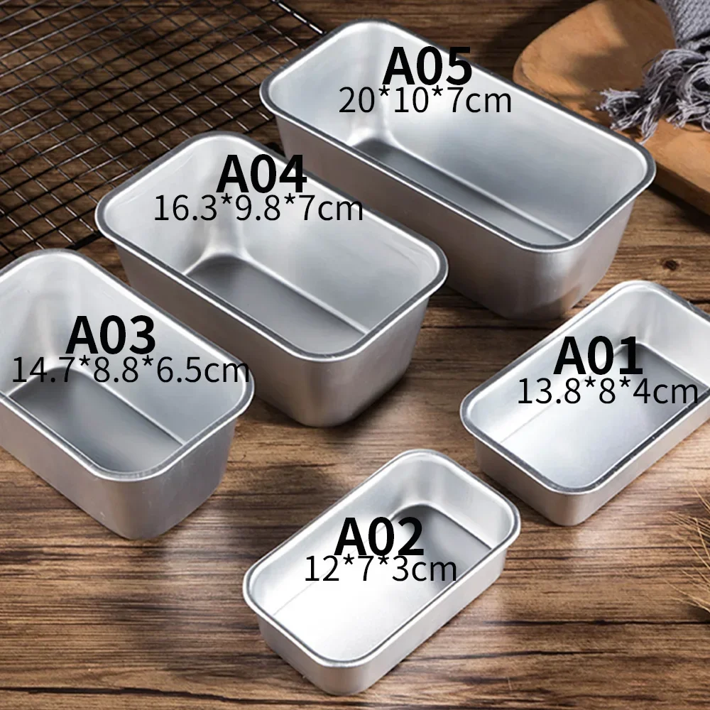 5 Size Aluminium Loaf Pan Rectangle Baking Cake Mold Bread Tin Tray Non-Stick Cheese Box Brownie Pastry Decorating Tools Gadgets - Image 5