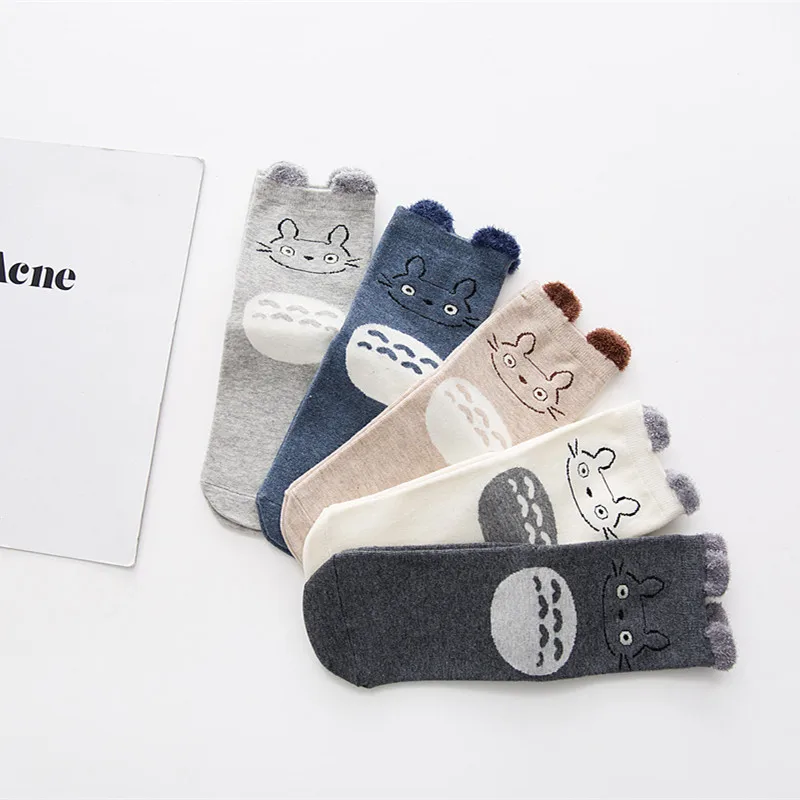 5 pairs lot pack women socks The New arrival Stereo ear cartoon animals happy funny cotton cute socks Feather yarn socks - Image 3