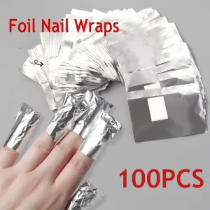 50/100PCS Foil Nail Wraps Gel Nail Polish Remover Foil Wraps for Nails Soak Off Gel Remover with Cotton Pad Removing Nail Polish