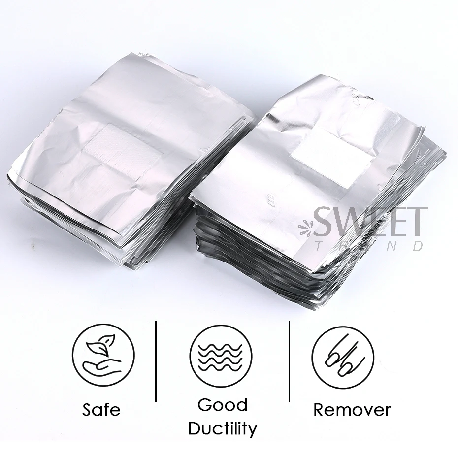 50/100pcs Immersion Remover Aluminum Foils For Nails With Cotton Pad Polish Removal Cleaning Wraps Manicure Care Tools Supplies - Image 2
