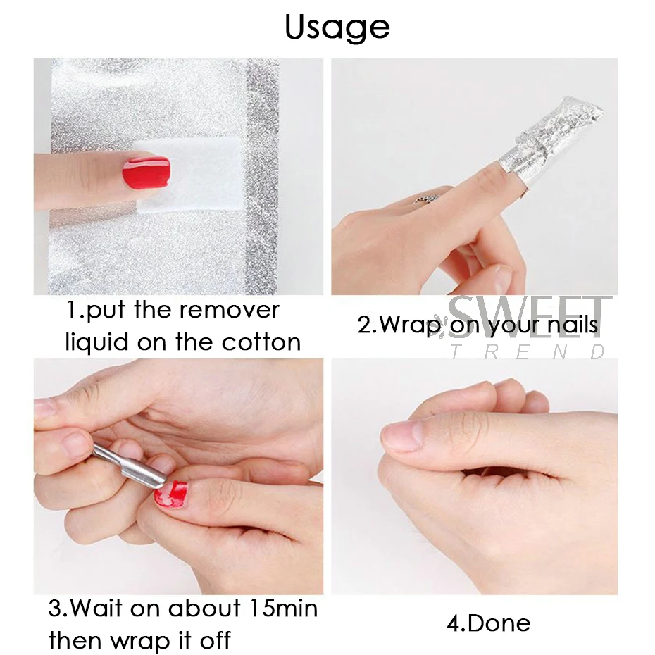 50/100pcs Immersion Remover Aluminum Foils For Nails With Cotton Pad Polish Removal Cleaning Wraps Manicure Care Tools Supplies - Image 6