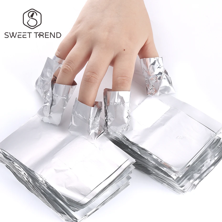 50/100pcs Immersion Remover Aluminum Foils For Nails With Cotton Pad Polish Removal Cleaning Wraps Manicure Care Tools Supplies