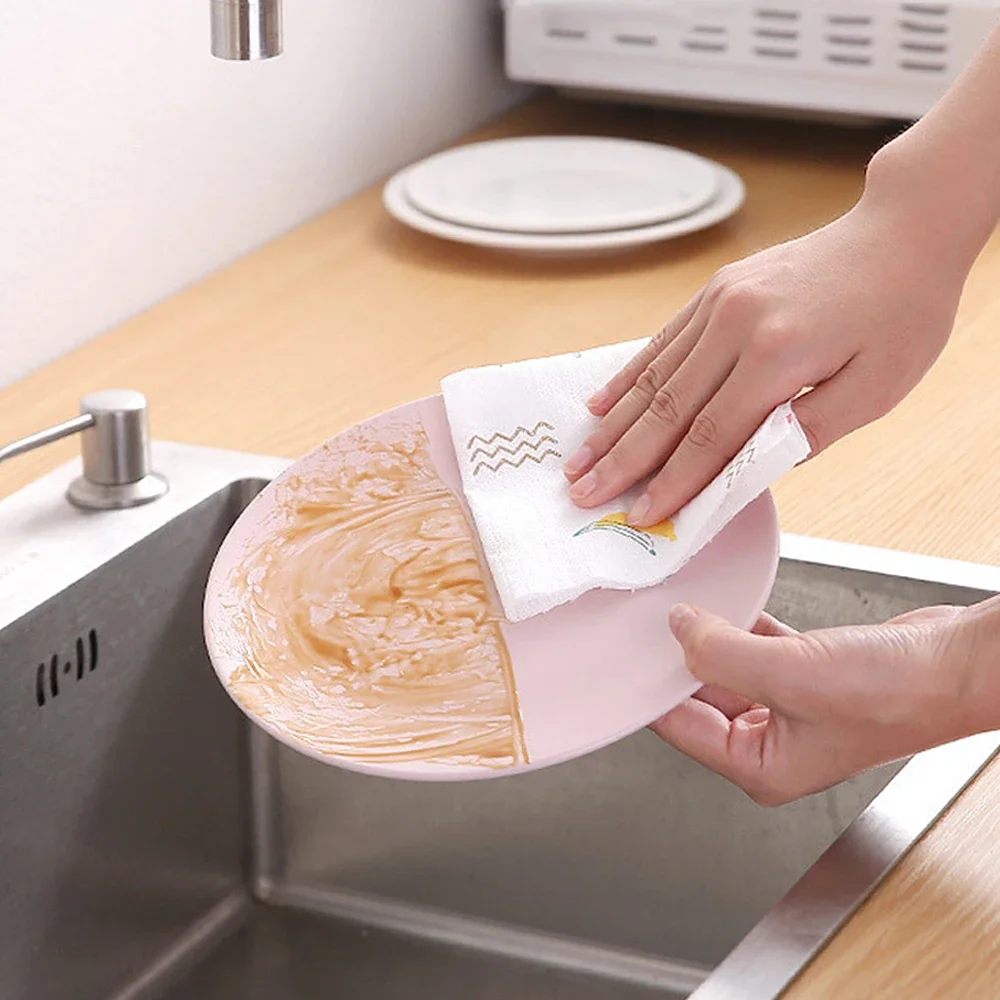 50PCS Disposable Cleaning Paper Household Kitchen Dish Cloth Eco-friendly Rags Non-stick Oil Wiping Dish Towel for Kitchenware - Image 4