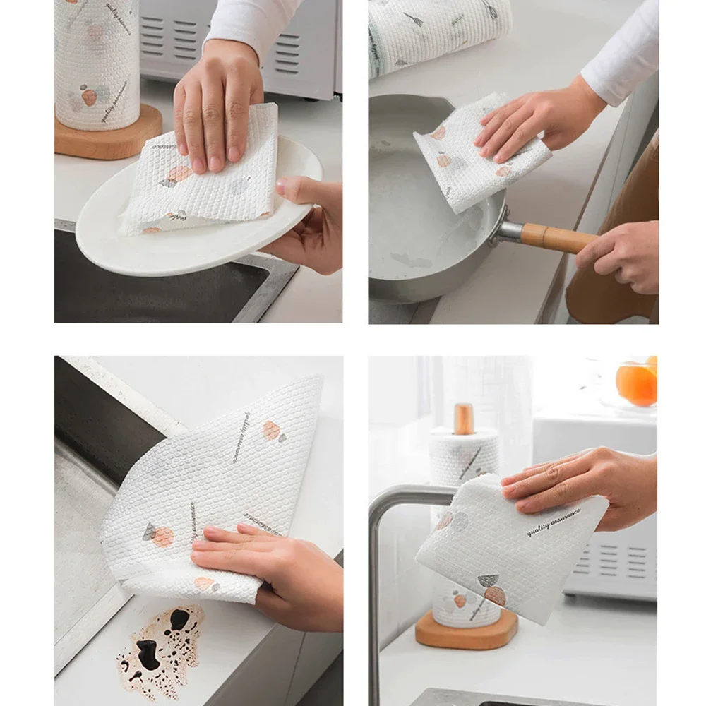 50PCS Disposable Cleaning Paper Household Kitchen Dish Cloth Eco-friendly Rags Non-stick Oil Wiping Dish Towel for Kitchenware - Image 6