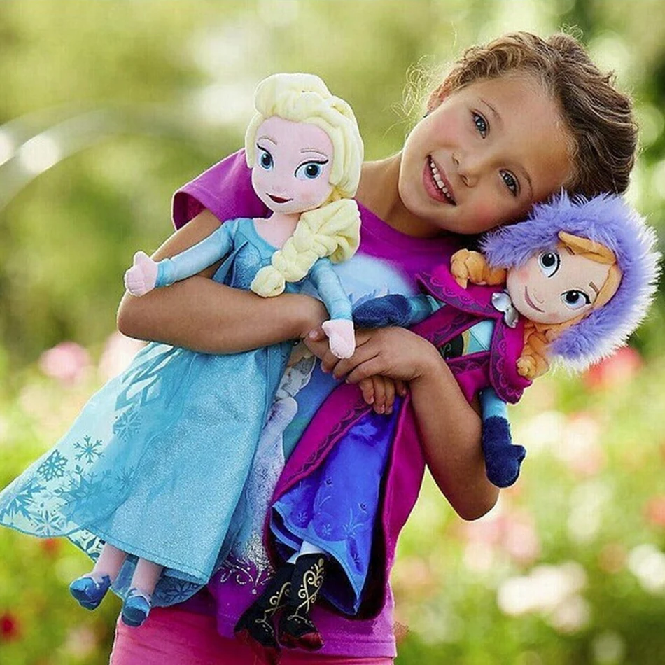50cm Anime Frozen The Plush Princess Anna Kawaii Doll Snow Queen Princess Anna Elsa Soft Stuffed Toys Gifts For Girls Birthday - Image 5