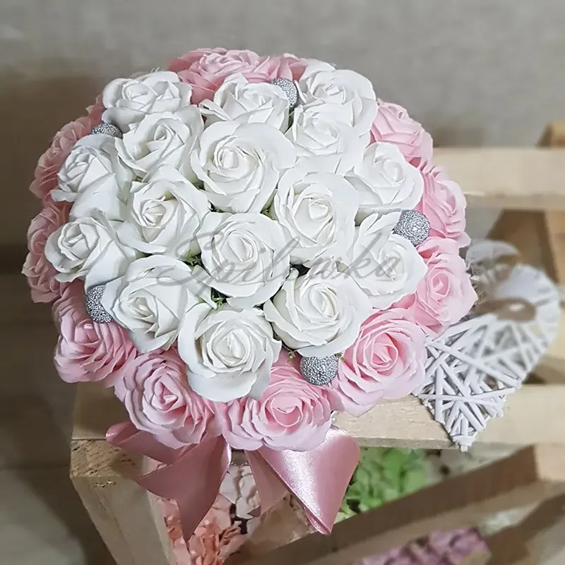 50pcs Artificial Soap Roses Flower Head Dia 4.5cm Beauty Wedding Valentine's Day Gift Roses Bouquet Home Party Decoration Flower - Image 2