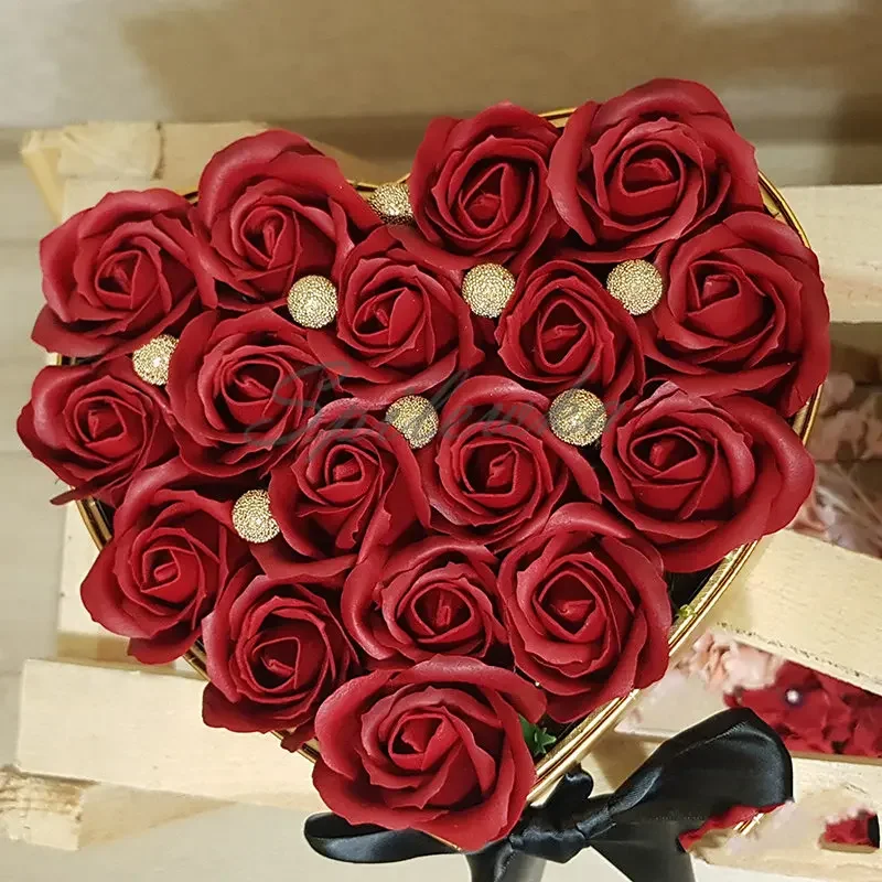50pcs Artificial Soap Roses Flower Head Dia 4.5cm Beauty Wedding Valentine's Day Gift Roses Bouquet Home Party Decoration Flower - Image 4