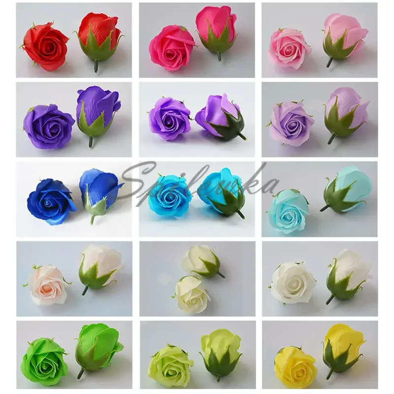 50pcs Artificial Soap Roses Flower Head Dia 4.5cm Beauty Wedding Valentine's Day Gift Roses Bouquet Home Party Decoration Flower - Image 6