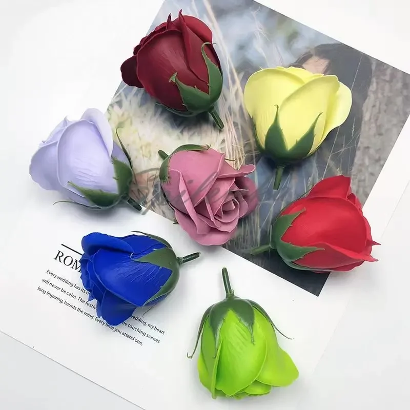 50pcs Artificial Soap Roses Flower Head Dia 4.5cm Beauty Wedding Valentine's Day Gift Roses Bouquet Home Party Decoration Flower - Image 3