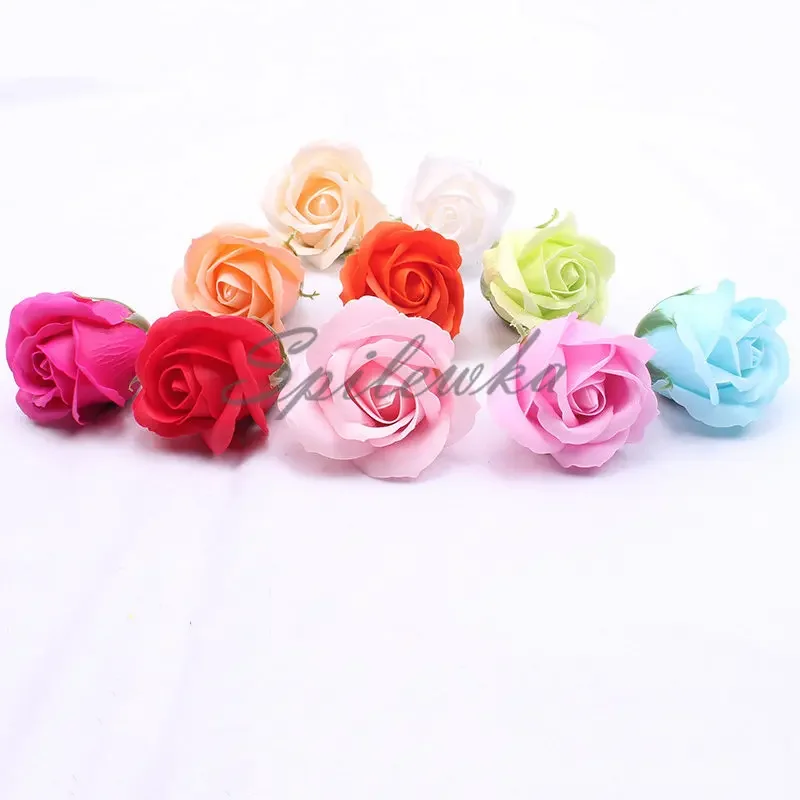 50pcs Artificial Soap Roses Flower Head Dia 4.5cm Beauty Wedding Valentine's Day Gift Roses Bouquet Home Party Decoration Flower - Image 5