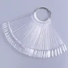 50pcs False Nail Display Tips Clear Nature Color Chart Oval Fan Style UV Gel Polish Swatch Shows Palette Practice Manicure Tools