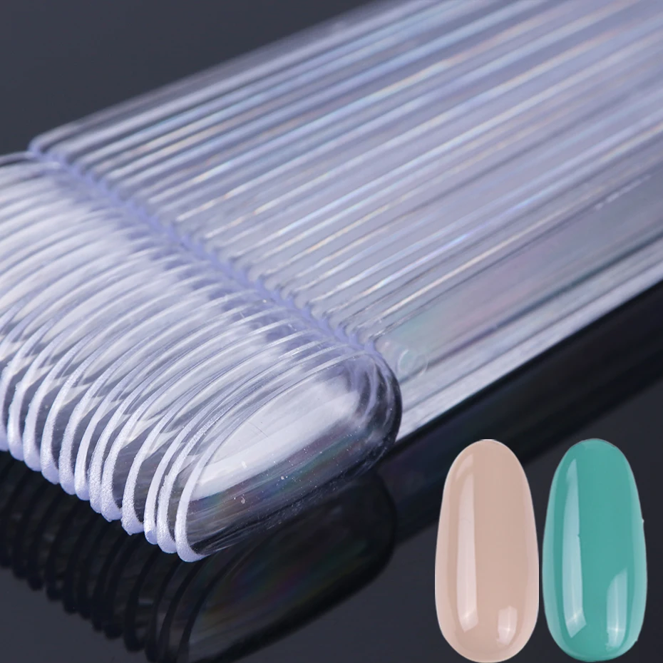 50pcs False Nail Display Tips Clear Nature Color Chart Oval Fan Style UV Gel Polish Swatch Shows Palette Practice Manicure Tools - Image 5