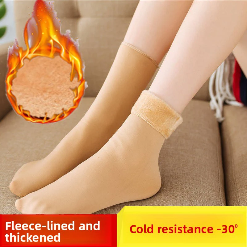 5/10/20 Pairs Winter Thickened Wool Socks for Women Thermal Warm Comfy Cashmere Socks Nylon Snow Velvet Boots Floor Sleep Socks - Image 3