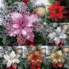 5/10Pcs Christmas Decoration Artificial Flowers Hanging Christmas Tree Pendant for Home Decor Party New Year Ornament Accessory