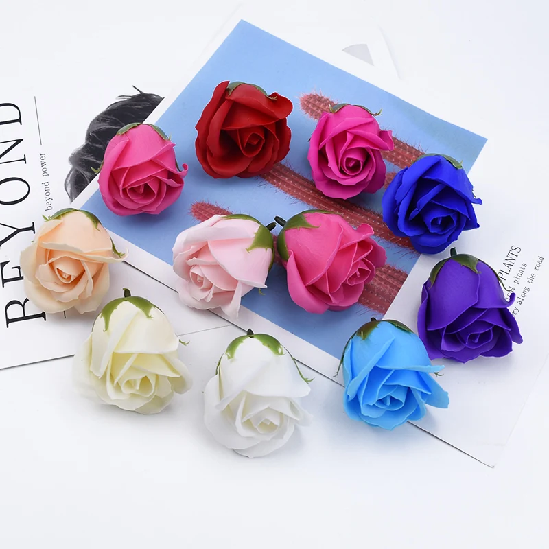 5/10Pcs Scented Soap Flowers Home Room Wedding Decor Teddy Bear of Roses Bridal Accessories Valentine's Day Artificial Flowers - Image 2