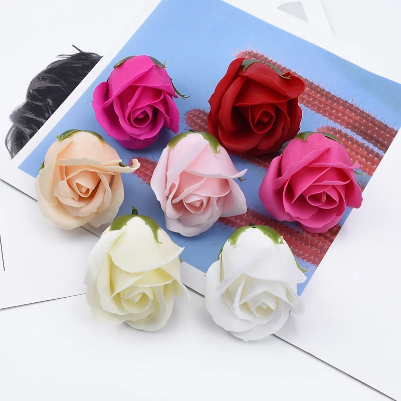 5/10Pcs Scented Soap Flowers Home Room Wedding Decor Teddy Bear of Roses Bridal Accessories Valentine's Day Artificial Flowers - Image 3