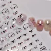 5D Bear Otter Face Nail Art Stickers Jelly Cartoon Expressions with Glitter Eyes 5D Self Adhesive Decoration Manicure Decal DIY