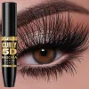 5D Black Waterproof Mascara Lengthens Eyelashes Extension Thick Silk Fiber Mascara Female Makeup Eye Cosmetics Tools for Gifts