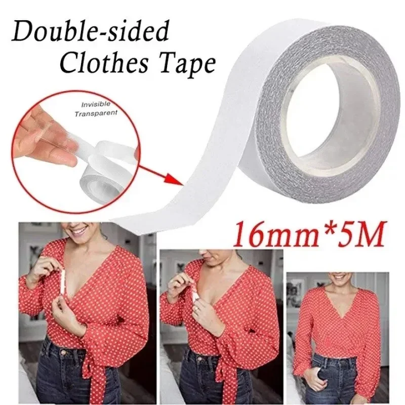 5M Waterproof Dress Cloth Tape for Women Double-sided Secret Body Adhesive Breast Bra Strip Safe Transparent Clear Lingerie Tape - Image 5