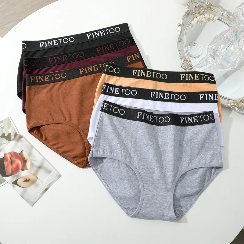5Pcs/Set Women's Cotton High Waist Briefs Seamless Plus Size Panties Breathable Stretch Underwears Female Soft Lingerie Finetoo - Image 5