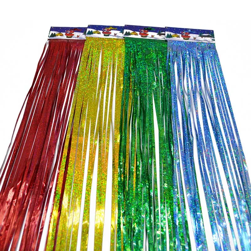 5pcs 10*100cm Tinsel Foil Fringe Door Window Curtain Birthday Party Decor Photo Backdrop Background Wedding Decorations Supplies - Image 2