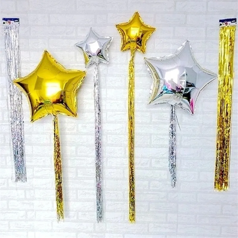 5pcs 10*100cm Tinsel Foil Fringe Door Window Curtain Birthday Party Decor Photo Backdrop Background Wedding Decorations Supplies - Image 5