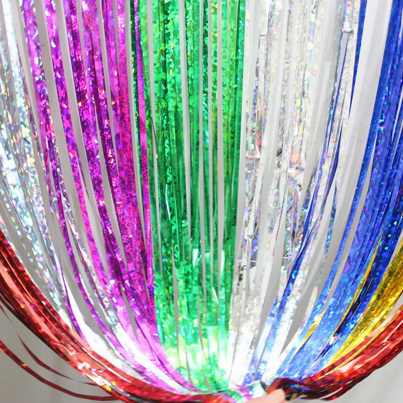 5pcs 10*100cm Tinsel Foil Fringe Door Window Curtain Birthday Party Decor Photo Backdrop Background Wedding Decorations Supplies - Image 3