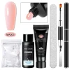 5pcs Acrylic UV Gel Extension Nail Gel Kit Clear Pink Color Fast Building Gel Nail Polish All For Manicure Nail Art Design DIY