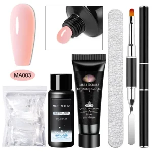 5pcs Acrylic UV Gel Extension Nail Gel Kit Clear Pink Color Fast Building Gel Nail Polish All For Manicure Nail Art Design DIY