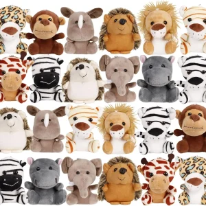 6-36 Small Safari Stuffed Animals Bulk Jungle Animal 12cm Mini Plush Toys for Party Favors Baby Shower Gift Bags Birthday Gifts