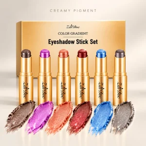 6 Color Gradient Eyeshadow Stick Set Waterproof Long Lasting Eye Shadow Pencil Easy Blendable Beginner Friendly Makeup Women