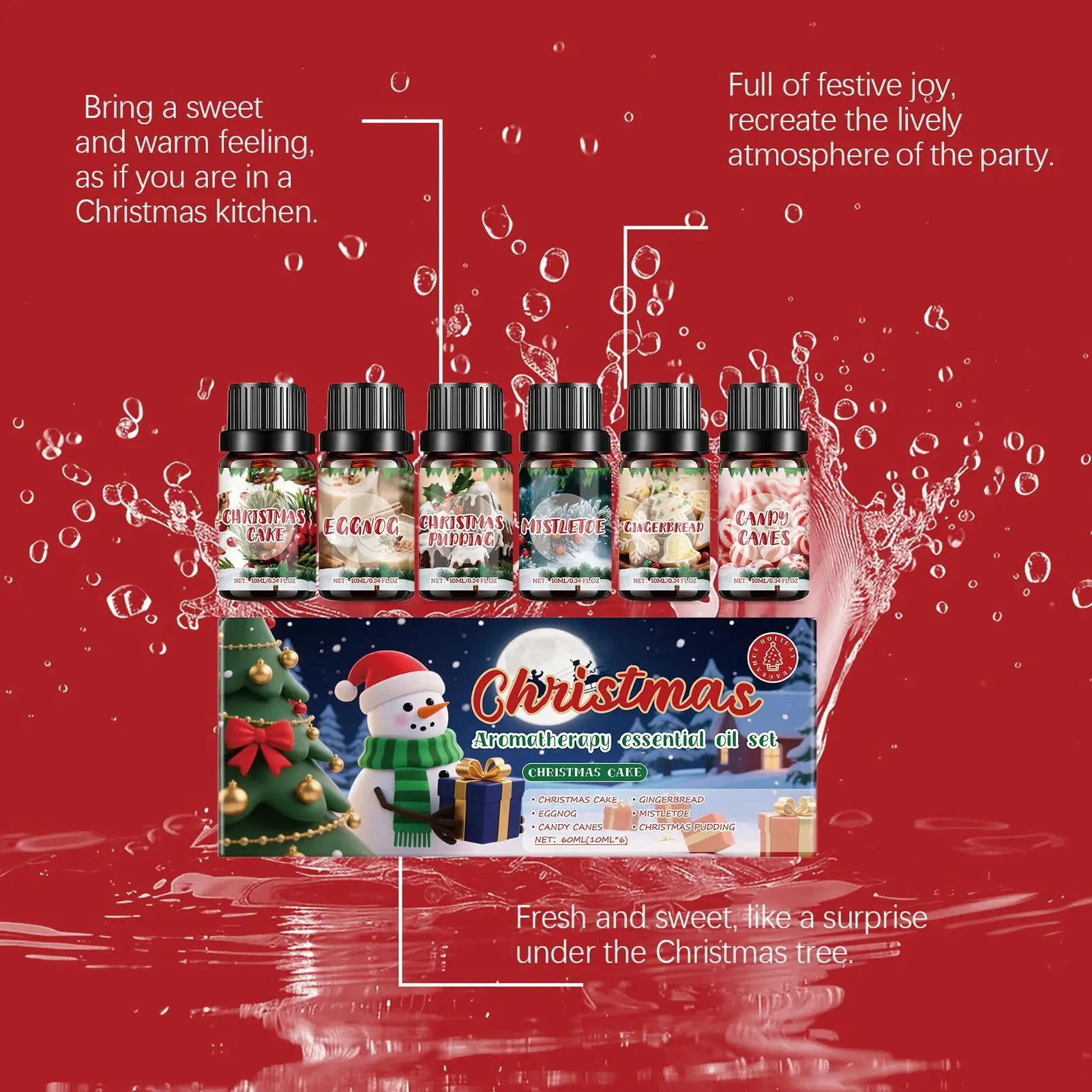 6 Pcs Christmas Fragrance Oils Set for Aromatherapy Diffuser Soap Candle Making Holiday Home Spa Car Office Decor Xmas Gifts - Image 4