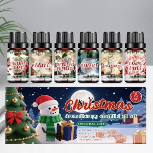 6 Pcs Christmas Fragrance Oils Set for Aromatherapy Diffuser Soap Candle Making Holiday Home Spa Car Office Decor Xmas Gifts