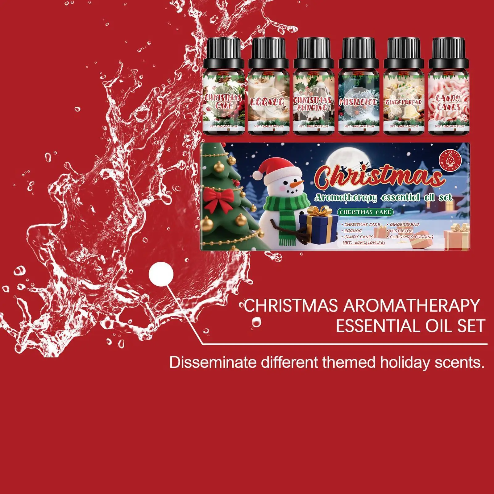 6 Pcs Christmas Fragrance Oils Set for Aromatherapy Diffuser Soap Candle Making Holiday Home Spa Car Office Decor Xmas Gifts - Image 5