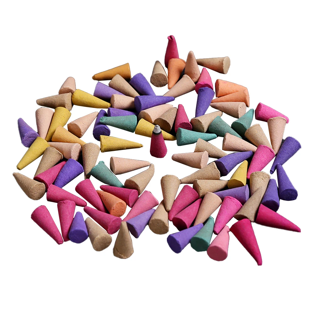 60Pcs Incense Cones Colorful Fragrance Incense Cones Anxiety Relief Natural Scents Cones for Living Room Bedroom - Image 2