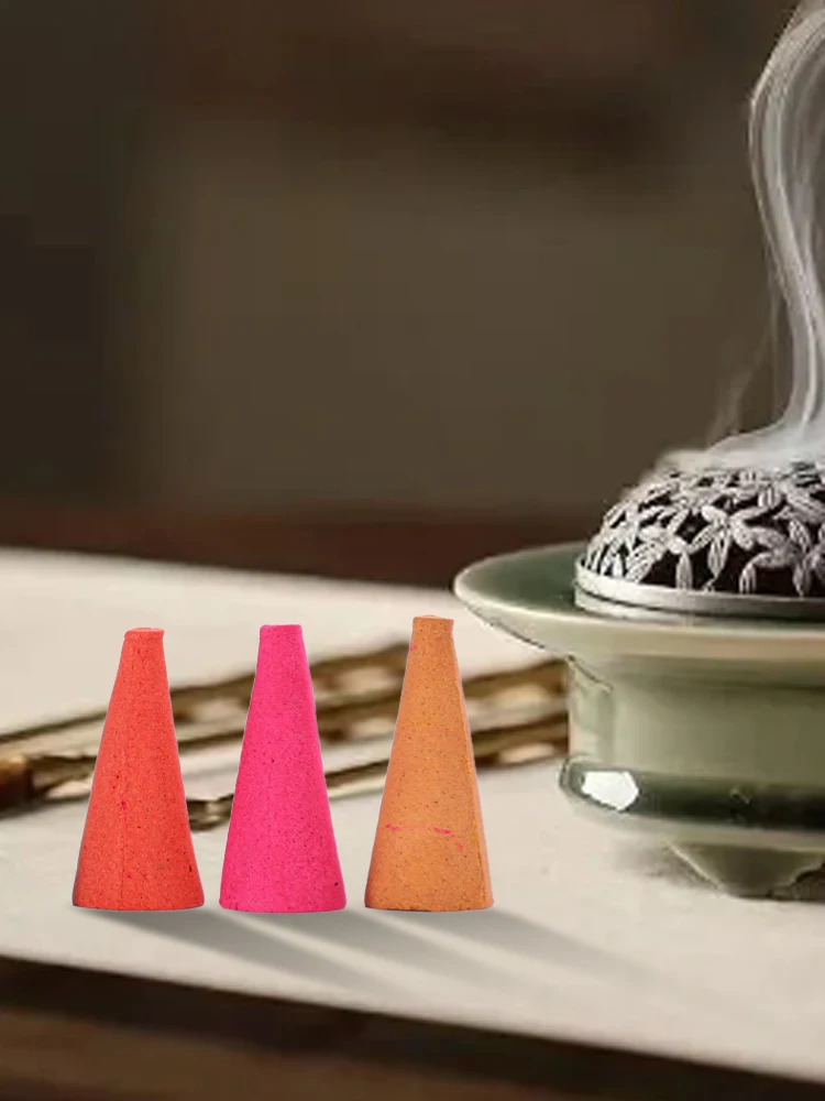 60Pcs Incense Cones Colorful Fragrance Incense Cones Anxiety Relief Natural Scents Cones for Living Room Bedroom - Image 4