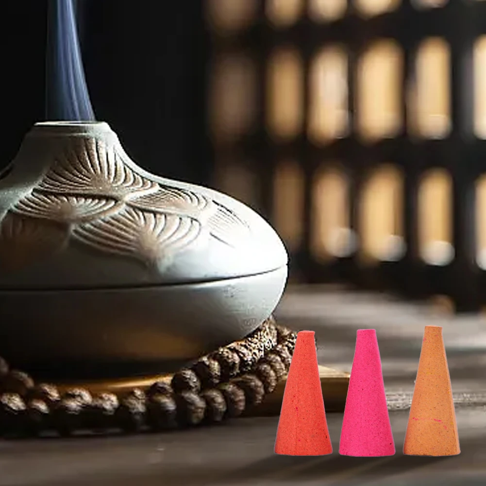 60Pcs Incense Cones Colorful Fragrance Incense Cones Anxiety Relief Natural Scents Cones for Living Room Bedroom - Image 3
