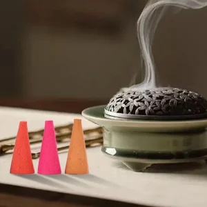 60Pcs Incense Cones Colorful Fragrance Incense Cones Anxiety Relief Natural Scents Cones for Living Room Bedroom