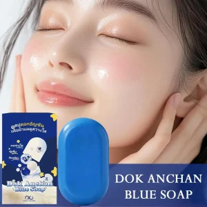 65G 1/2/3pcs Dok Anchan Blue Soap Blue Brightening & Moisturizing Soap Bar Nourishing Skin Care Handmade Bar