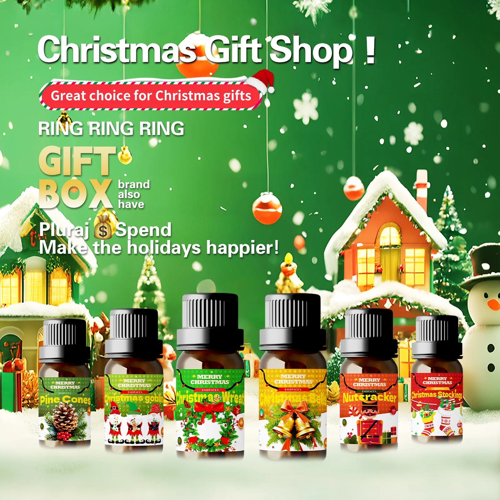 6PC/1Set Merry Christmas Scent Fragrance Oils Gift Box For Diffuser Humidifier Car DIY Candle Making Holiday Gift - Image 5