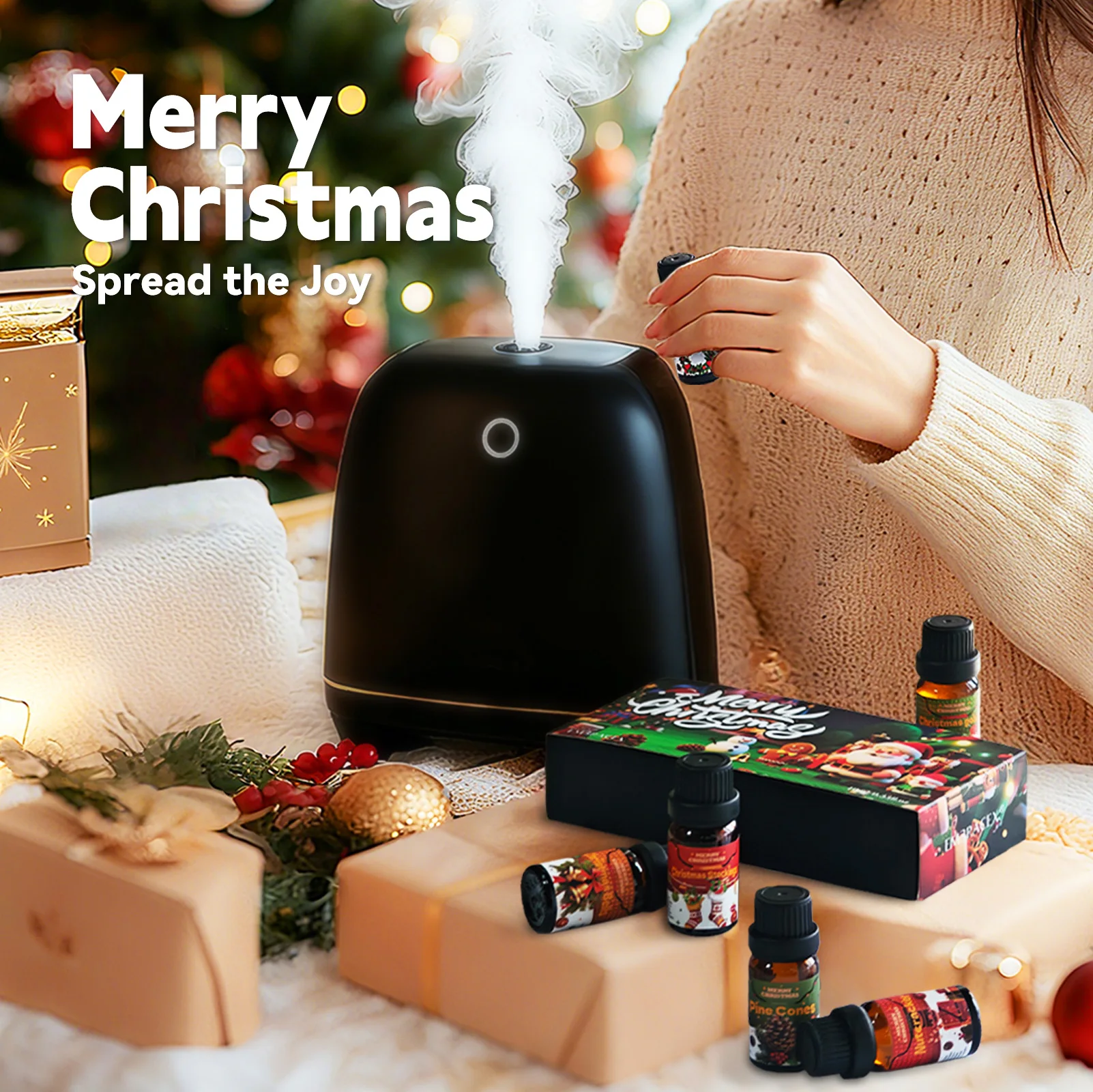 6PC/1Set Merry Christmas Scent Fragrance Oils Gift Box For Diffuser Humidifier Car DIY Candle Making Holiday Gift - Image 4
