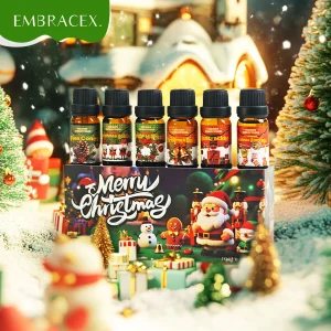 6PC/1Set Merry Christmas Scent Fragrance Oils Gift Box For Diffuser Humidifier Car DIY Candle Making Holiday Gift