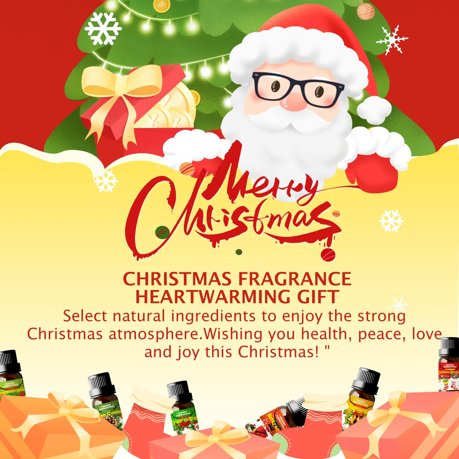 6PC/1Set Merry Christmas Scent Fragrance Oils Gift Box For Diffuser Humidifier Car DIY Candle Making Holiday Gift - Image 6
