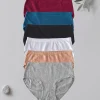 6PCS women's briefs solid color high waist pure cotton underwear soft and comfortable women's briefs casual sports women's under