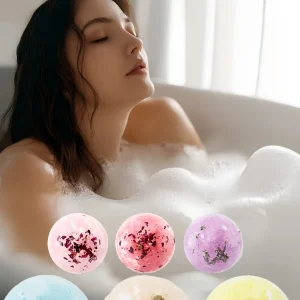 6Pcs Bath Set, Lavender Epsom Salt for Muscle Relaxation, Gift for Women, Self Care Spa Day