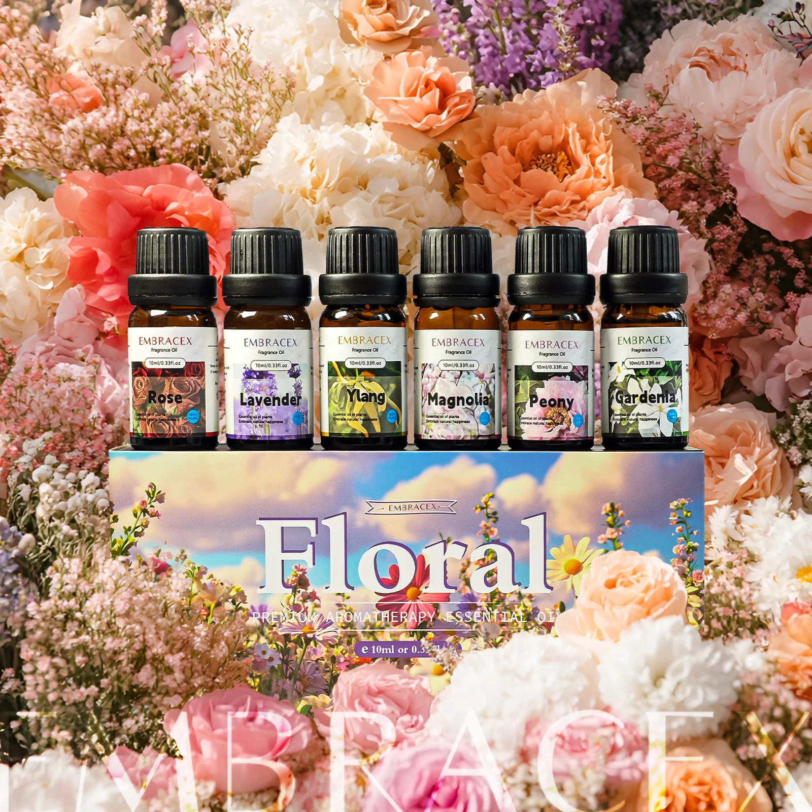 6pc/1Set 10ML Fragrance Oils Gift Set Fruit Delicious Hotel Autumn Scented Aroma Oil Warm Scent Christmas Gift Floral Clean Set - Image 4