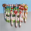 6pcs Cartoon Santa Claus Colorful Pencil Xmas Tree Ballpoint Pen Merry Christmas Gifts Office School Stationery Writing Tools